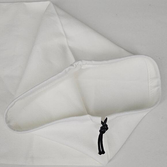 VINCE DRAWSTRING DUST BAG – 14" X 10" – WHITE FABRIC – BLACK LOGO ACCESSORY BAG - Picture 5 of 7